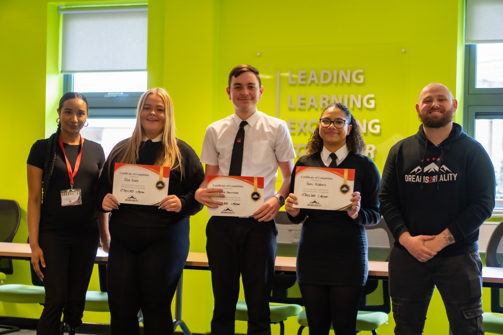 Sian Lord model and motivational speaker delivers the certifciates on a Pupil Premium Intervention in Coventry